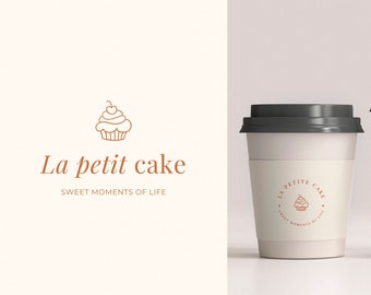 Premade Cupcake Logo Design, Modern Cakery Branding Kit, Minimalist Cake Logo, Sweet Dessert Logo, Bakery Logo, Cafe Logo, Cookie Logo