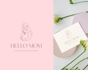 Premade Lactatio Consultant Logo, Mother and Baby logo, Birth Photography Logo, Pastel Motherhood Logo, Doula Services, Breastfeeding logo