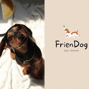 Dachshund Logo Design, Dog Trainer Branding, Pet Care Logo, Dog Business Logo, Dog with Toy Logo, Cute Dog Logo, Dog Spa, Pet Store Branding