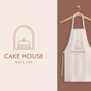 Vintage Cake Logo, Elegant Bakery Branding, Pastry Shop Identity