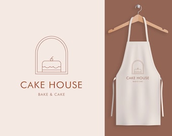 Premade Vintage Cake Logo, Elegant Patisserie Branding, Minimal Bakery Logo, Custom Pastry Shop Identity, Artisan Dessert Logo, Retro Coffee