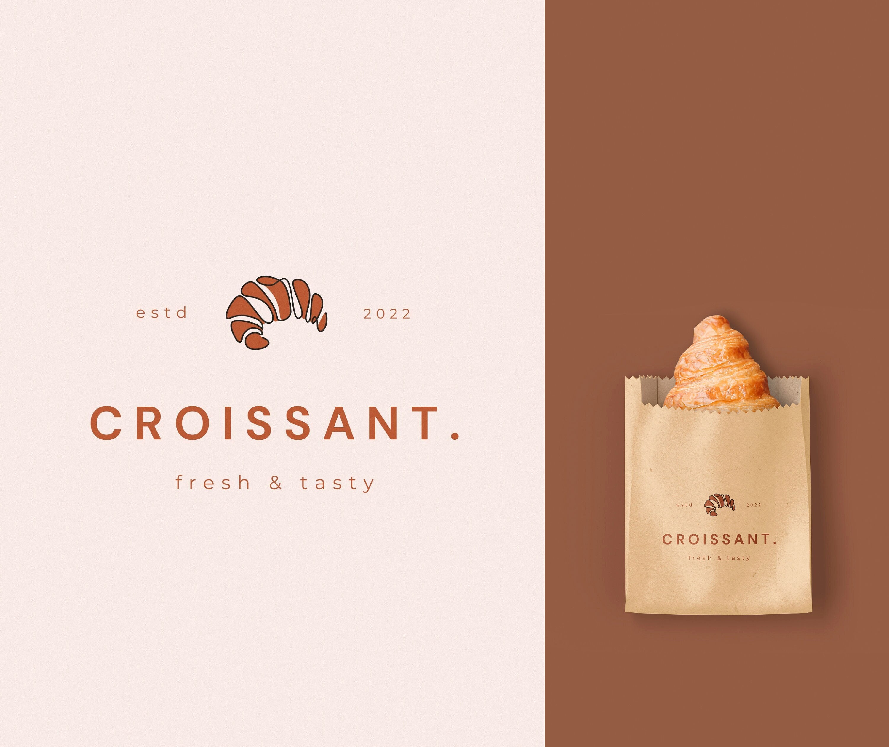 Premade Croissant Logo Design, Modern Cake Logo, Pastel Cakery Logo, Minimalistic Bakery Logo, Custom Cafe Logo, Simple Patisserie logo