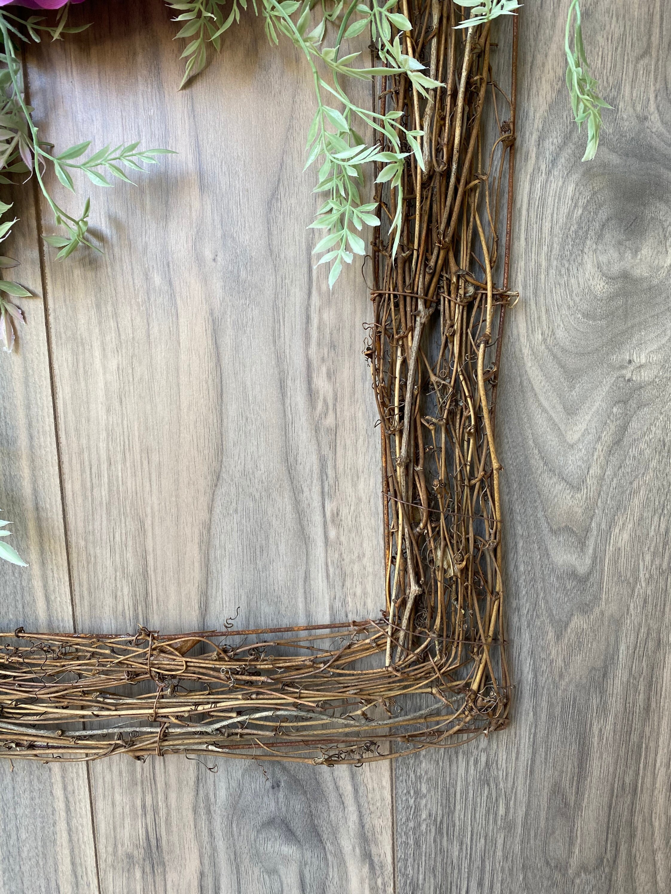 Square Grapevine Wreath Hydrangea Wreath Grapevine Wreath Etsy