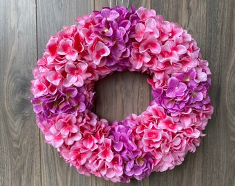 Hydrangea Wreath | floral Wreath | Summer Wreath | Spring Wreath | Pink Hydrangeas