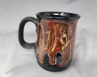 Drippy Dragon's blood mug with hand carved industrial handle