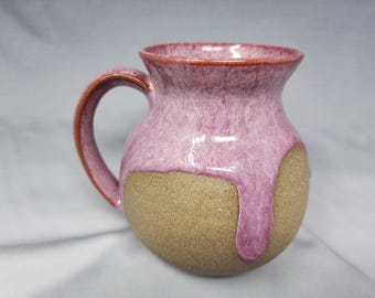 Drippy sangria and bare clay big bellied mug
