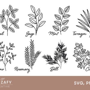 Herb SVG Bundle | Herb Garden SVG | Gardening Stake Labels svg | Herb Leaves svg | Herb Labels svg | Herbs Print svg | Gardening Gifts svg