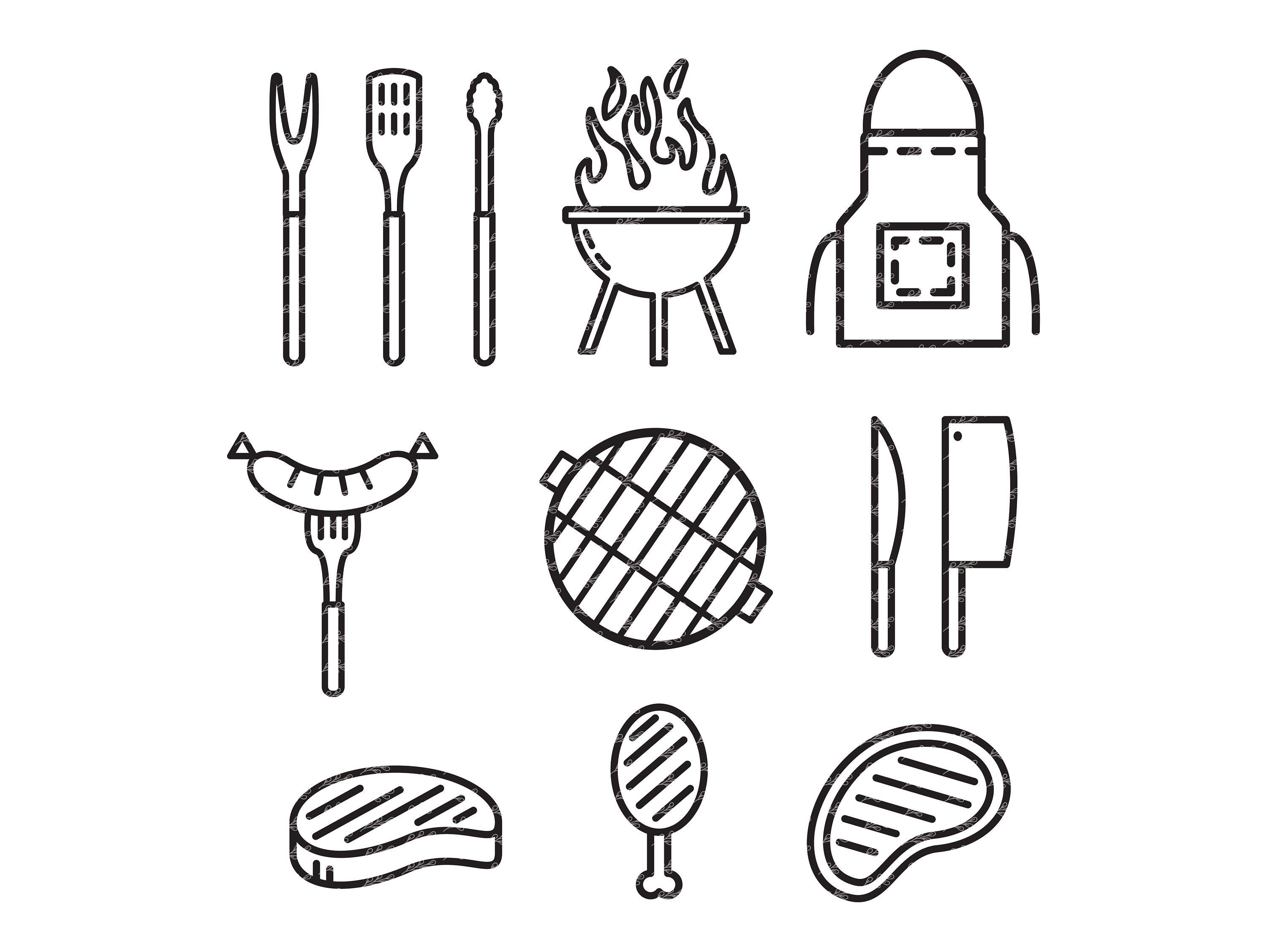 Grill Icons SVG Bundle Grilling Icon Set SVG BBQ Grill Icons Svg