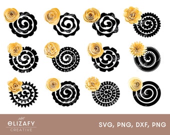 Rolled Flowers SVG | Paper Flowers SVG | Rolled Paper Flowers SVG | Rolled Flower Template | Rolled Cardstock Flowers | Rolled 3D Flowers