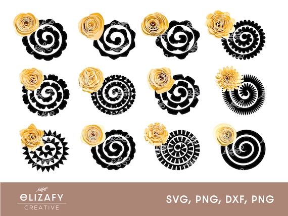 Rolled Flowers SVG | Paper Flowers SVG | Rolled Paper Flowers SVG | Rolled Flower Template | Rolled Cardstock Flowers | Rolled 3D Flowers