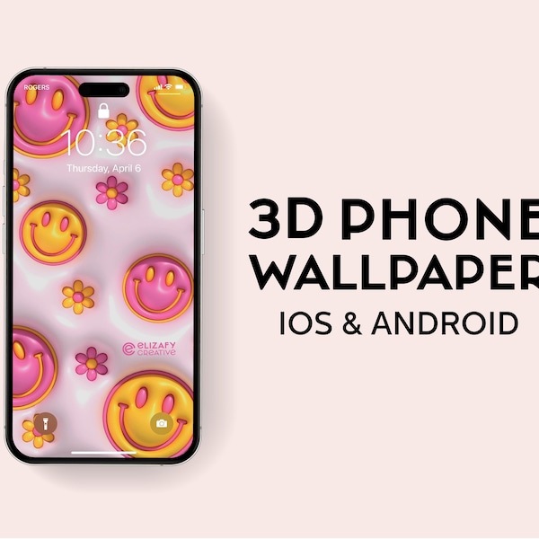 3D Flower Smiley Face Phone Wallpaper | 3D Phone Wallpaper | Wallpaper for IOS & Android Phone | Screen Background
