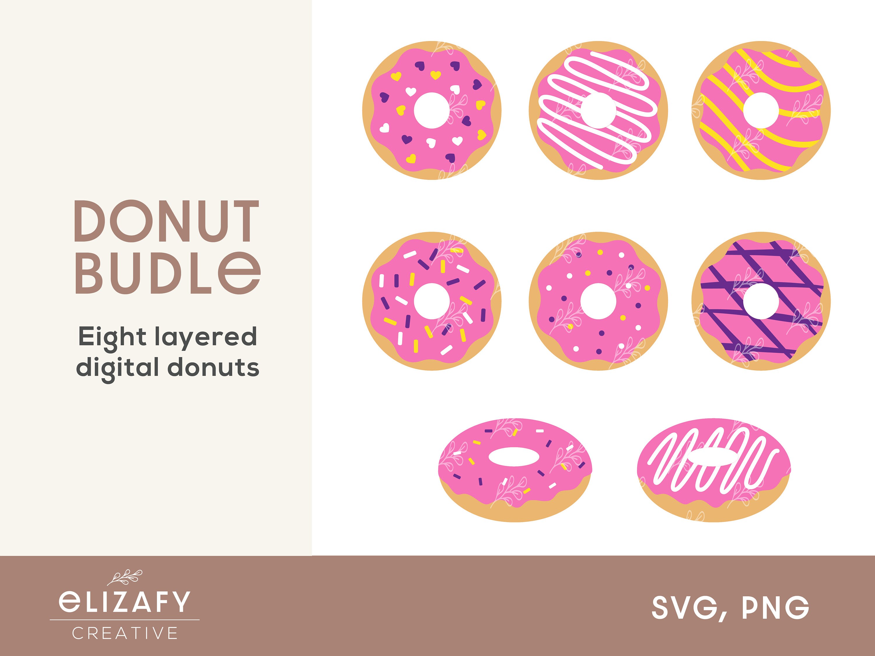 Donut Bundle SVG Donut SVG Sprinkle Donut Svg Layered Etsy