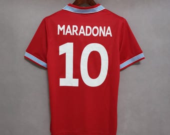 Vintage 88–90 Naples City Red Away Jersey Maradona Era Retro Soccer Memorabilia