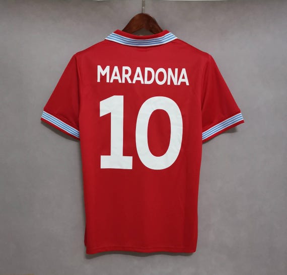 Vintage 88–90 Naples City Red Away Jersey Maradona Era Retro