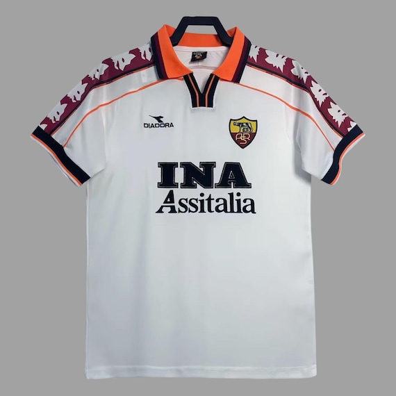 Jersey Soccer Retro Colletion Roma City 98 White Italy Fans Soccer