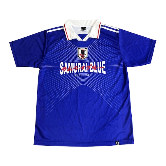 2006 Samurai Blueフットボール Japan Retro Style Soccer Jersey Samurai Blue Football Shirt