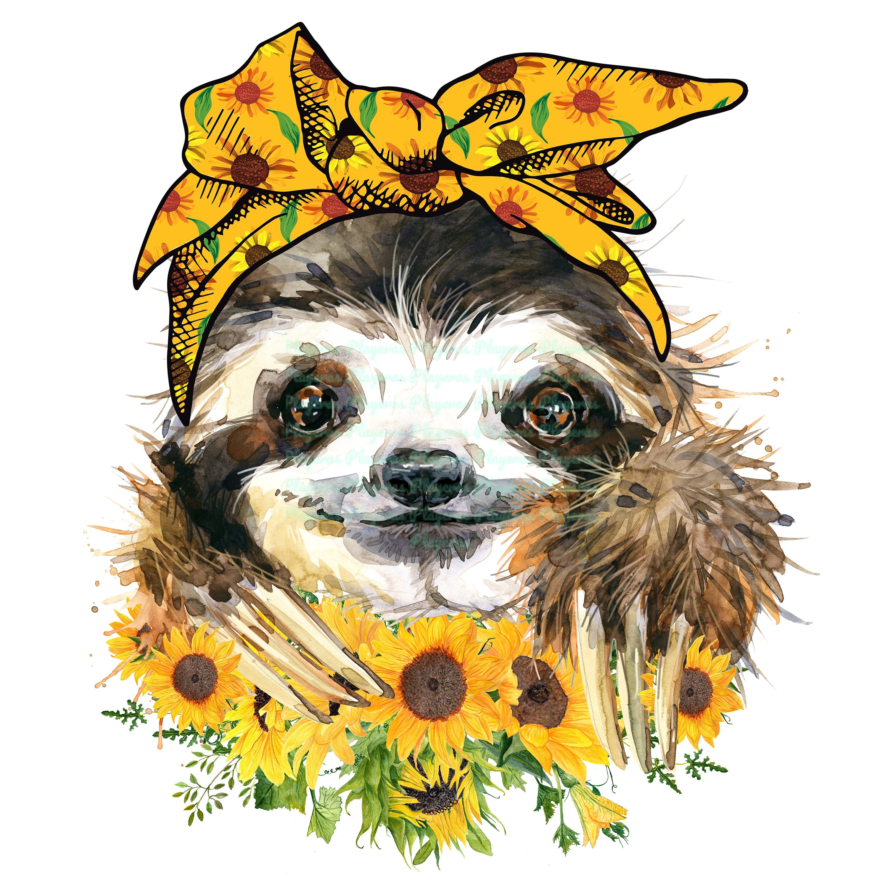 Sunflower Sloth PNG Digital Download | Etsy