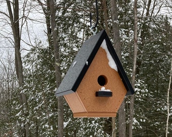 Classic Wren Poly Birdhouse, Cedar with Black Roof