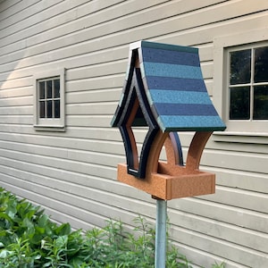 Whimsical Tray Feeder, Cedar with Green and Black Roof