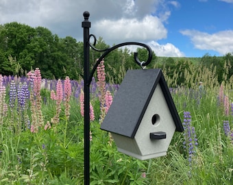 Classic Wren Eco-Friendly Birdhouse, Gray with Black Roof