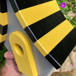 Chalet Poly Birdhouse, Gray with Black and Yellow Roof image 8