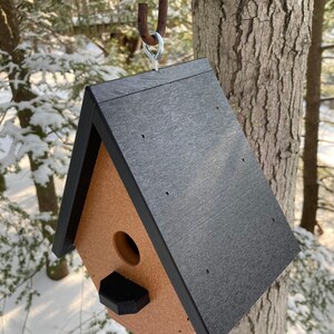 Classic Wren Poly Birdhouse, Cedar with Black Roof image 6