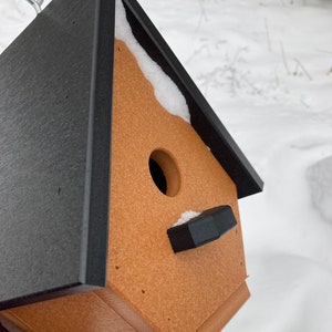 Classic Wren Poly Birdhouse, Cedar with Black Roof image 4