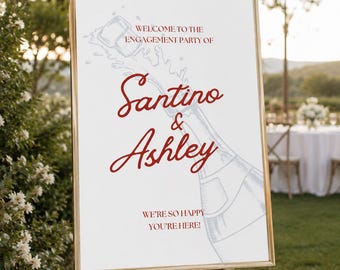 Champagne Welcome Sign - Editable Template