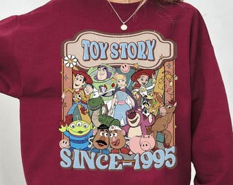 Toy Story desde 1995 PNG, Diseño de personajes de Toy Story de Disney, Película Toy Story PNG, Diseño de camiseta de Disney World, Camiseta familiar a juego PNG