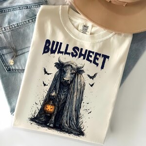 Retro Bullsheet Halloween Png, Moo I Mean Boo Png, Funny Halloween Highland Cow Png, Trendy Cute Cow Shirt Design, Trick Or Treat Png