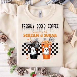 Freshly Boo’d Coffee PNG, Coffee PNG, Halloween PNG, Digital Design, Shirt Design, Trendy Halloween, Halloween Coffee