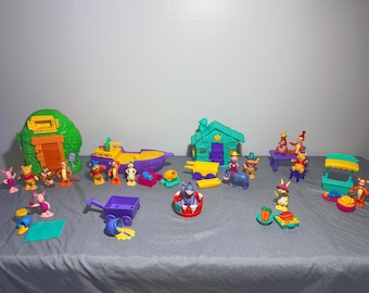 Vintage Disney Winnie Pooh 9 Play Sets-incomplete Tigger Eeyore