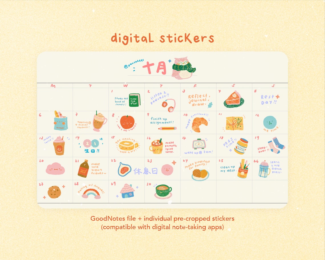Autumn Fall Stickers Printable Stickers Digital Stickers | Etsy