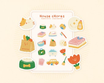 Daily Routine and Chores  Sticker Sheet | Printable Stickers | Digital Stickers | Goodnotes | Journal | Planner | Productivity