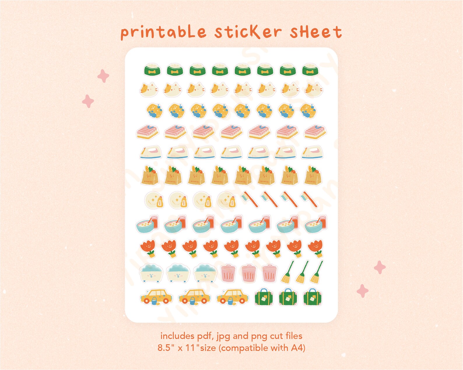 Daily Routine and Chores Sticker Sheet | Printable Stickers | Digital ...
