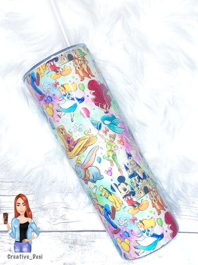 Disney Tumbler Disney Cup Glitter Tumblers Glitter Etsy