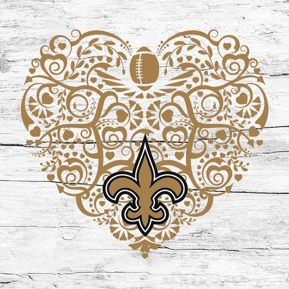 New Orleans Saints Heart SVG NFL Svg Football Svg Cricut | Etsy