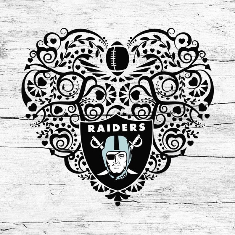 Las Vegas Raiders Heart SVG NFL Svg Football Svg Cricut | Etsy