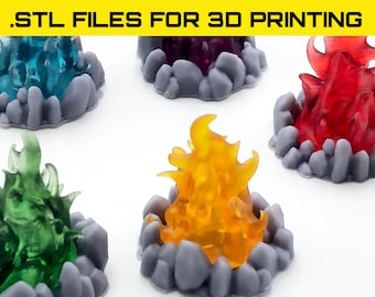 FIRE! Campfire for your miniature gaming campaigns. STL Files so you can print this item yourself.