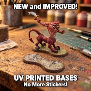 Basi di ricambio Heroscape, base doppia di grandi dimensioni (confezione da 6) per miniature da gioco da 28 mm, ideali per la creazione di basi fai-da-te.