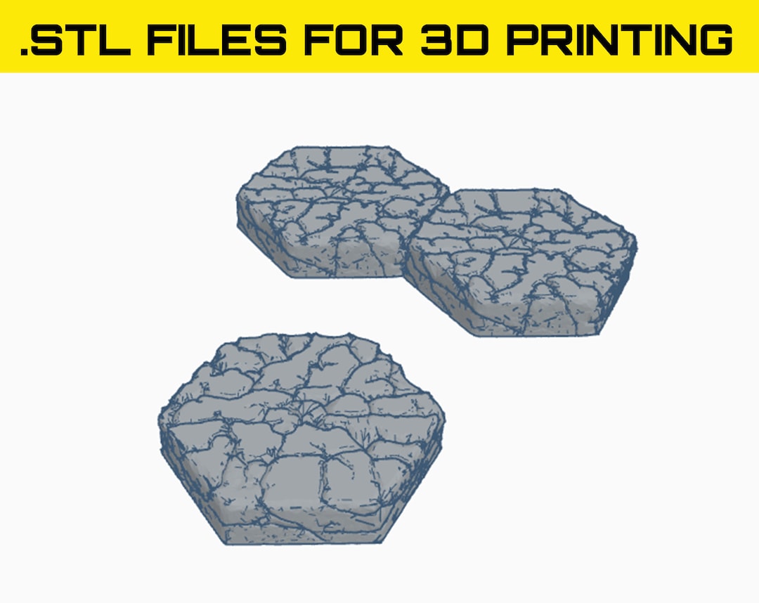Dungeon Tiles STL Files Hyground Hex Crowns, Terrain for Miniature