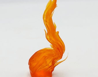 WILD FIRE! orange translucent resin fire miniature diorama glows orange with light game terrain fire elemental gaming campaign Fairy Garden