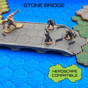 Heroscape Stone Bridge system, miniature gaming, scale model, modular bridge, diorama scenery, scatter terrain, role playing games, RPG
