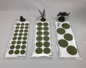 NEW SIZES - Round Bases for Miniatures for Heroscape rebasing or DND, etc. Limited Quantities.