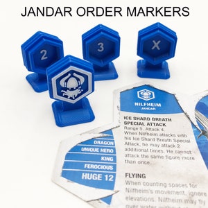 Marqueurs d'ordre JANDAR ayant les marques 1, 2, 3, X, marqueurs pour suivre la séquence de mouvements de vos personnages image 1