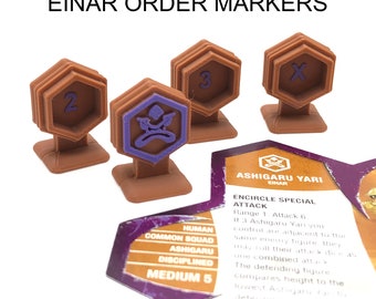 EINAR Order Markers having "1", "2", "3", "X" markings, markers to track your characters move sequence