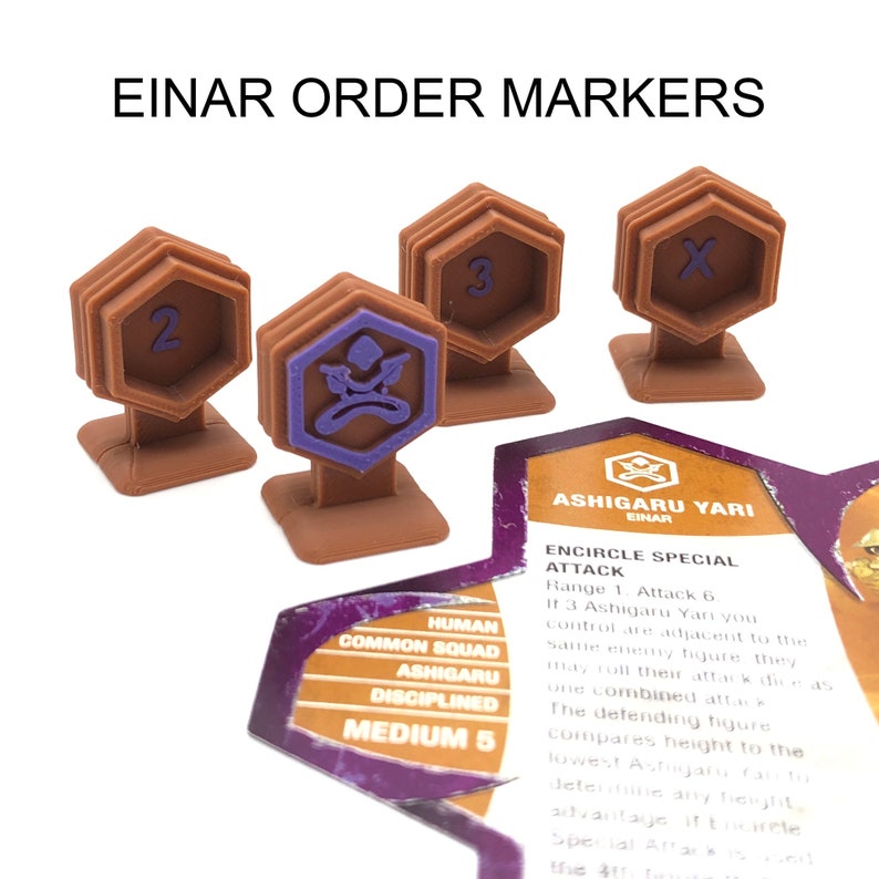 EINAR Order Markers having 1, 2, 3, X markings, markers to track your characters move sequence 1 Set