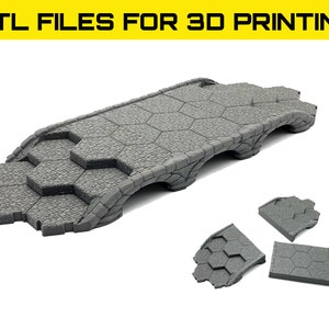 STL FILES for Heroscape Stone Bridge system, miniature gaming, scale model, modular bridge, diorama scenery, scatter terrain, 3D Printing