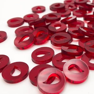 Life Tokens - 20 Pack, acrylic board game token, Heroscape replacement life tokens, resource token, life marker, blood drop token
