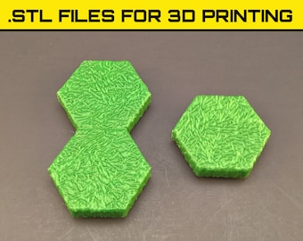Grass Texture STL Files - HyGround Hex Crowns, terrain for miniature gaming, diorama scenery, fantasy miniatures, outdoor scenery, role-play